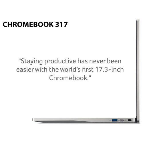 Acer 317 17.3in Pentium 4GB 128GB Chromebook - Silver — 17.3" IPS, 4 GB RAM - Image 3