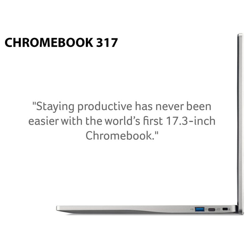 Acer 317 17.3in Pentium 4GB 128GB Chromebook - Silver — 17.3" IPS, 4 GB RAM
