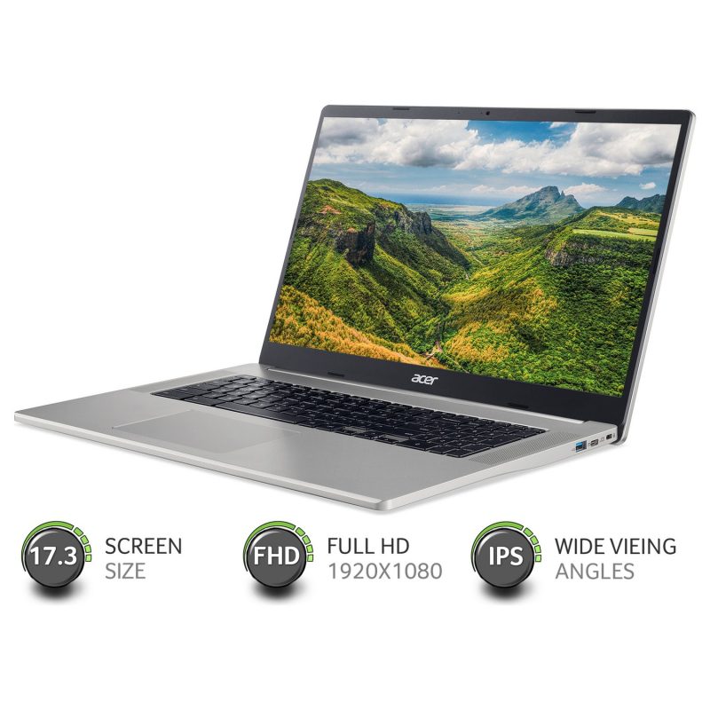 Acer 317 17.3in Pentium 4GB 128GB Chromebook - Silver — 17.3" IPS, 4 GB RAM